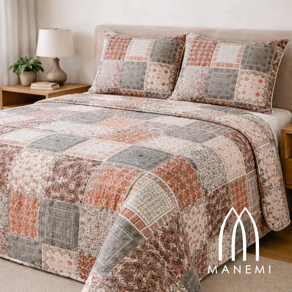 TEMU MANEMI - Colcha para verano y - Colcha para cama inluye 1 o 2 de cojin ，Colcha cubre cama 100% poliester, y transpirable. El diseño de la de