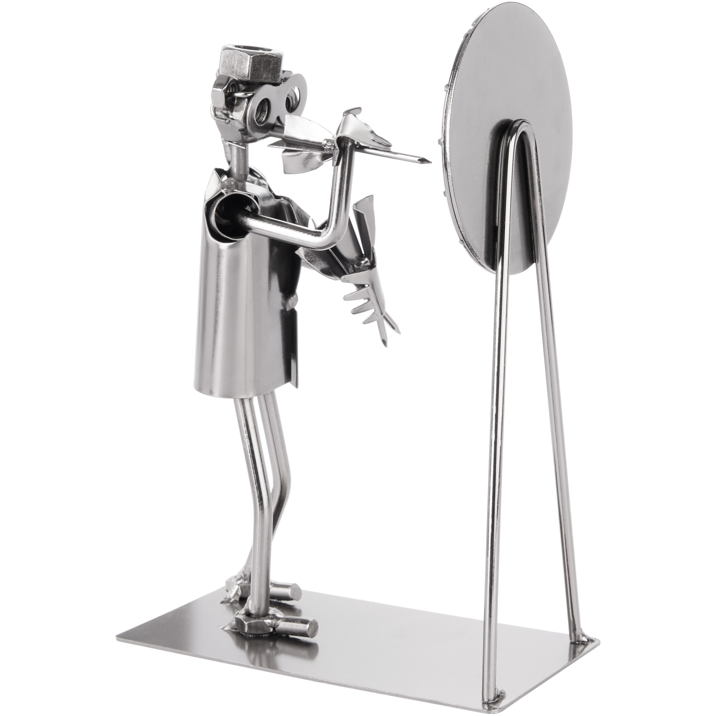 Brubaker Screw-in Man Darts Championship - Handcrafted Iron Figure Player With Dartboard - Metal Figure Gift For Dart Players