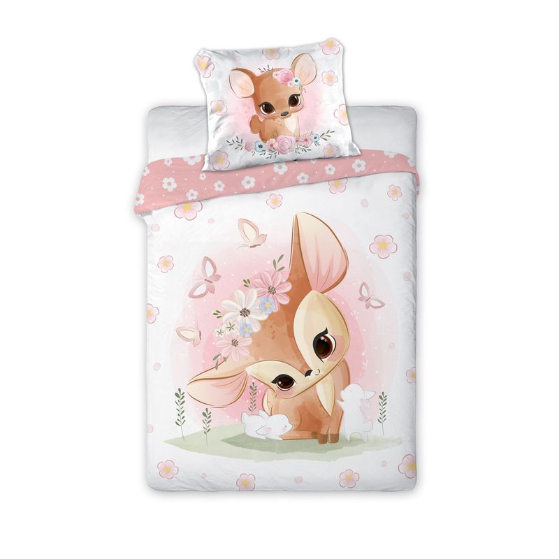 E-shop Junior Bettwäsche Set mit rosa 2 tlg. 100x135 cm 100% Baumwolle
