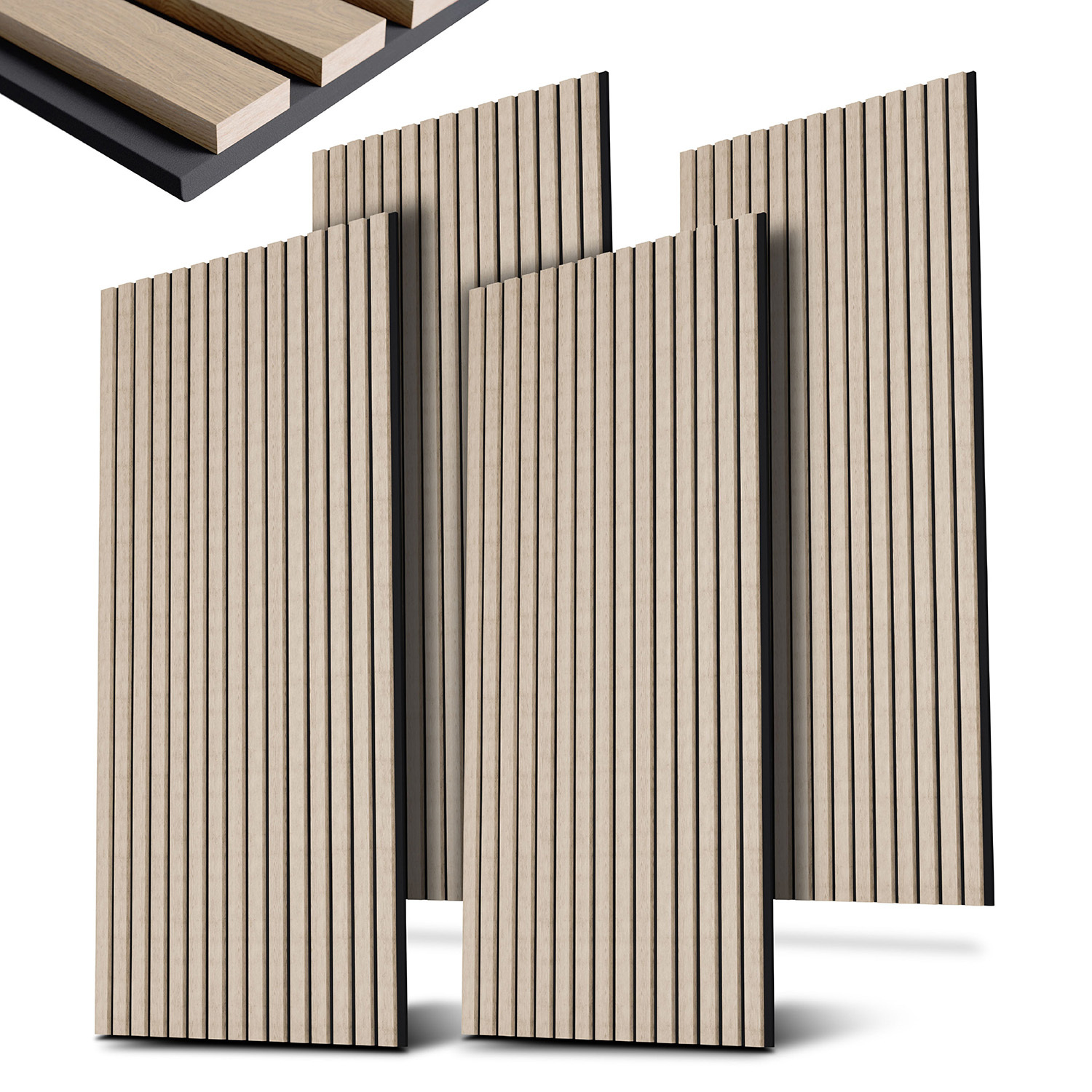 E-shop Wandpaneele Akustik 4er Set 120x60 cm
