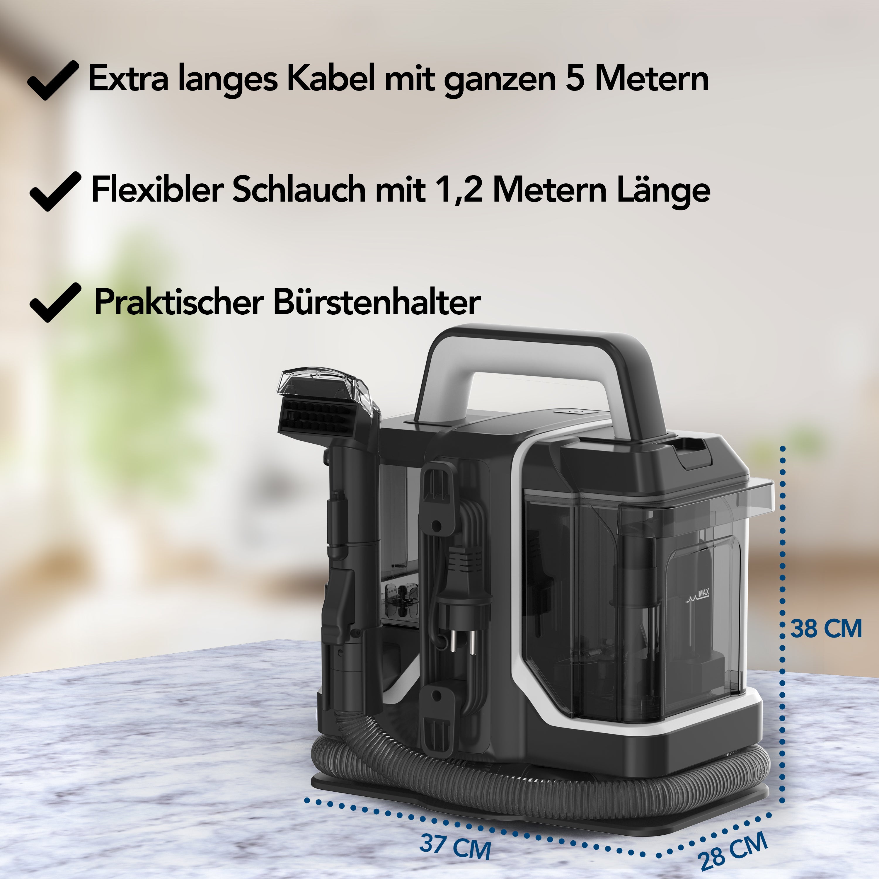 Professionele Tapijtreiniger - Vlekkenreiniger - 2 Borstels