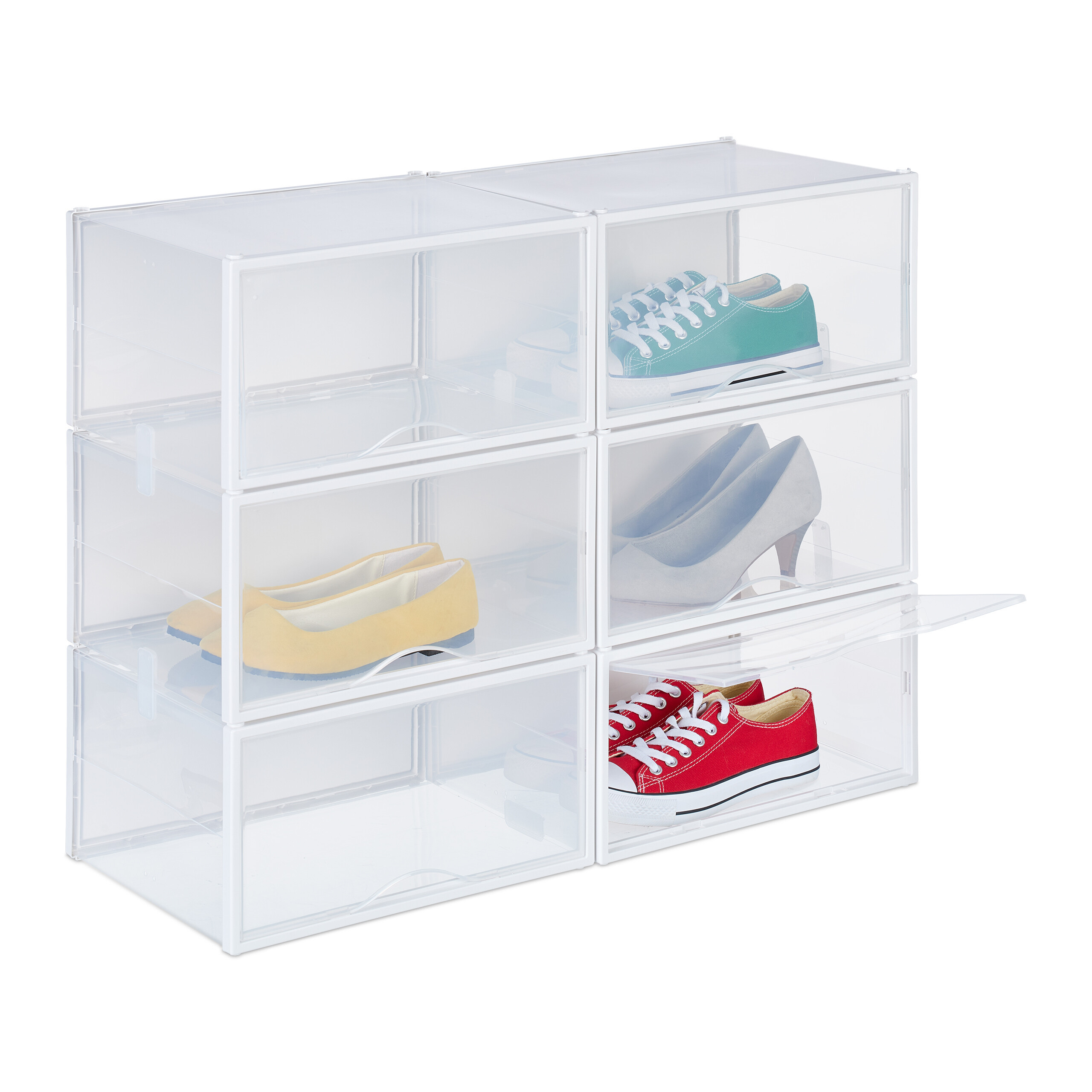 6 Shoe Boxes In Transparent/white