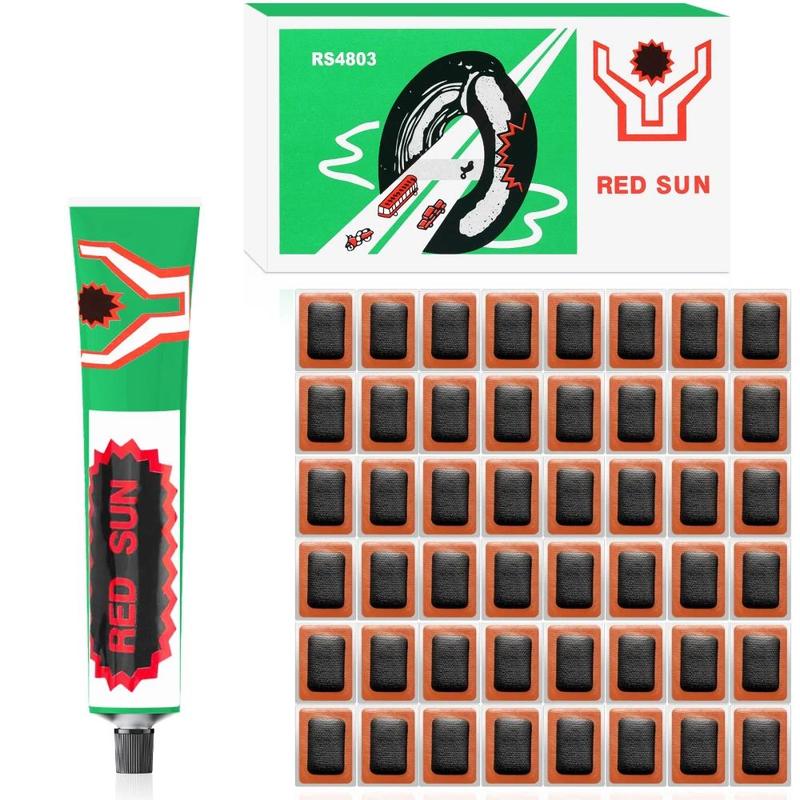TEMU Repair Patches For Tires + Glue Repair Kit For Bicycle Tires, 48 Patches For Bicycle Wheel Repair
