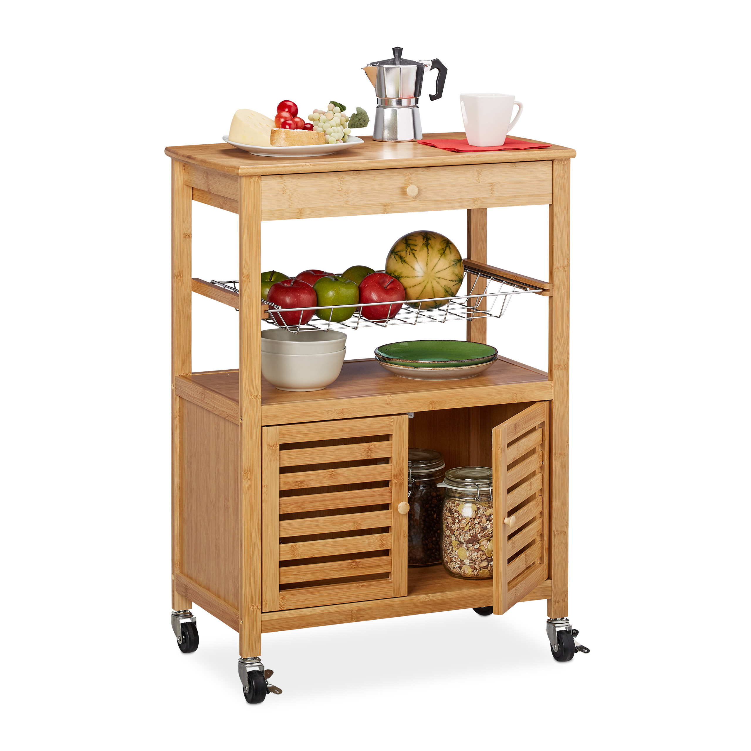Kitchen Cart In Natural - (w)59..5 X (h)82 X (d)35 Cm