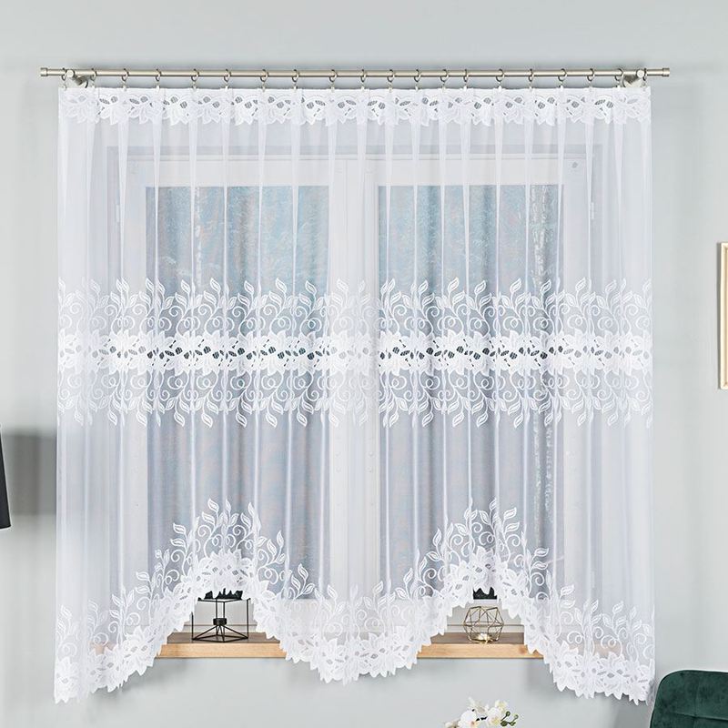 - Fringed Curtain With A Cut At - 300x180 Cm - White