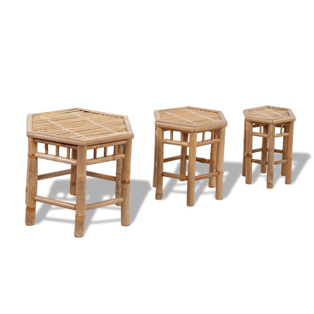 Vidaxl Stool 3pcs Set Table Side Table Flower Stool Stool