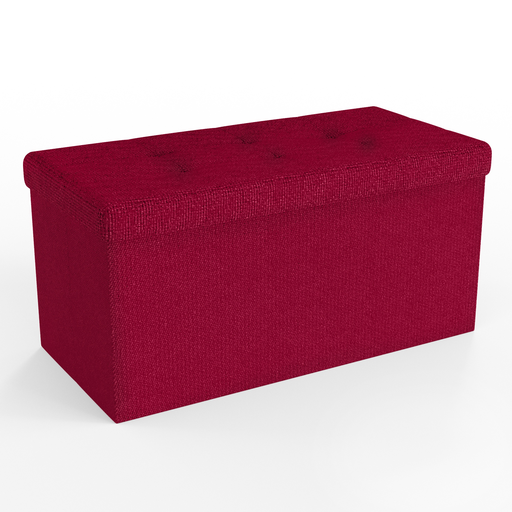 Intirilife Opvouwbare Zitbank 76x38x38 cm Kruk met Deksel en Opbergruimte, Stof met Uitsparingen - Opvouwbare Opbergkist Voetenbank