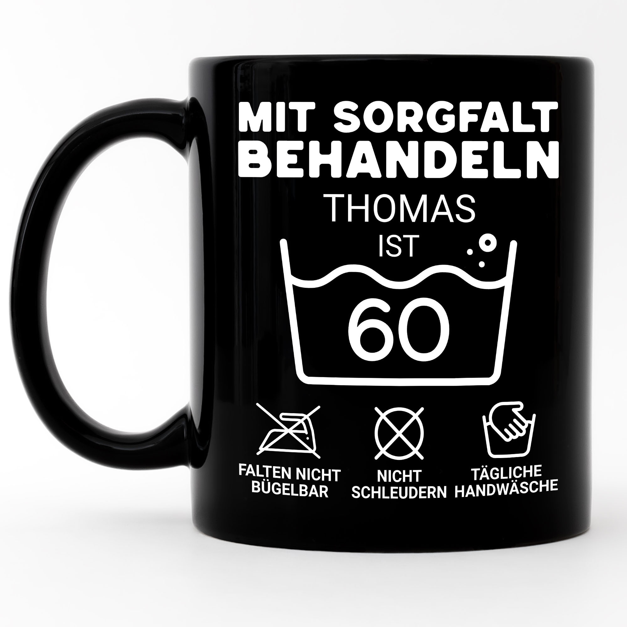 Personalized 60th Birthday Mug - Handle With Care, This Fine Piece Is 60 - 60th Funny Birthday Gift For Man Woman, , Coffee Mug, Ceramic Cup