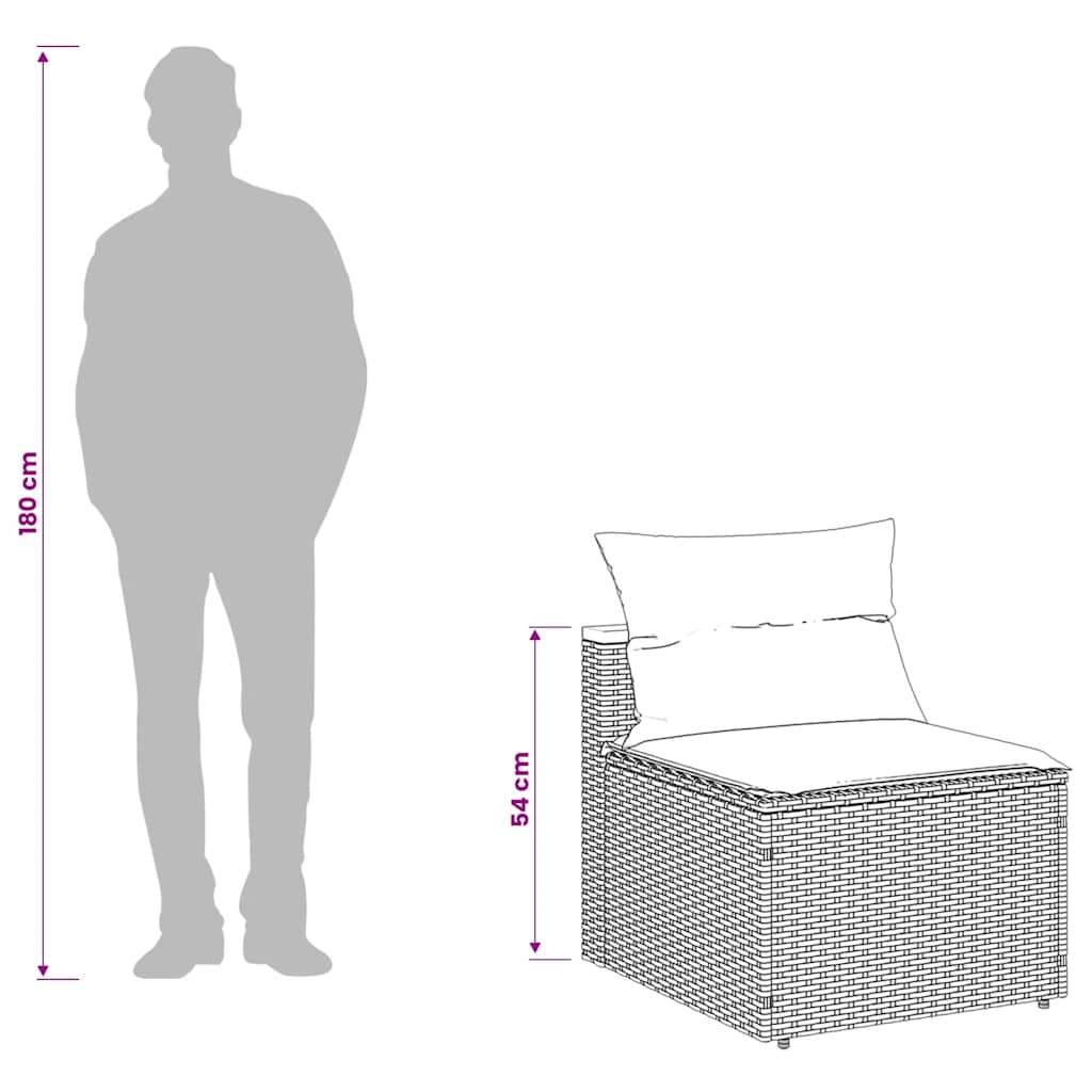Image of Garden Sofa Outdoor Sofa Patio Sofa Garden Chair Garden Sofa Without Armrests Garden Armchair Armless Sofa Modular Garden Sofa