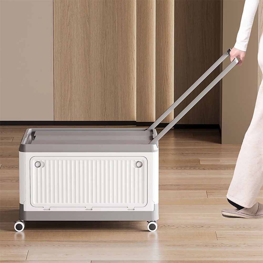 Collapsible Plastic Storage Bins with Magnetic Doors