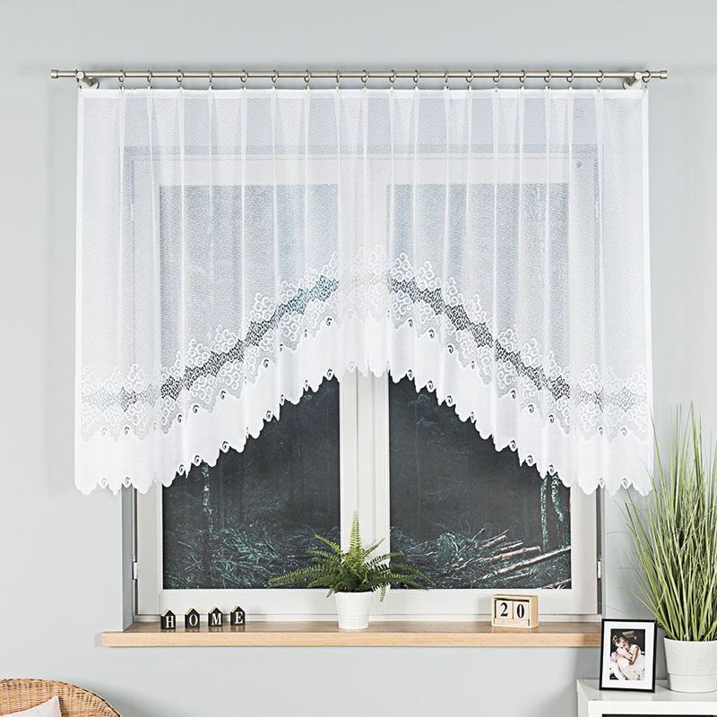 Image of - Jacquard Curtain With A Hem At - 250x120 Cm - White