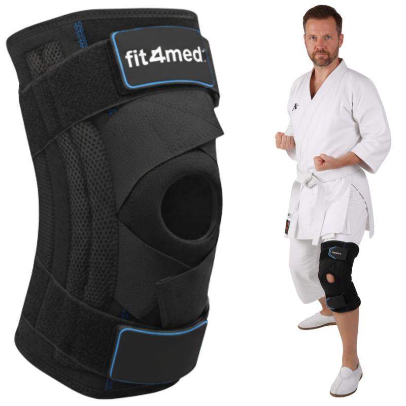 TEMU Ortesi Stabilizzatrice Ginocchio XL - Cinturino Ginocchio con Tape ACL, , Molle Laterali a Spirale e Cinghie di Regolazione a Compressione,