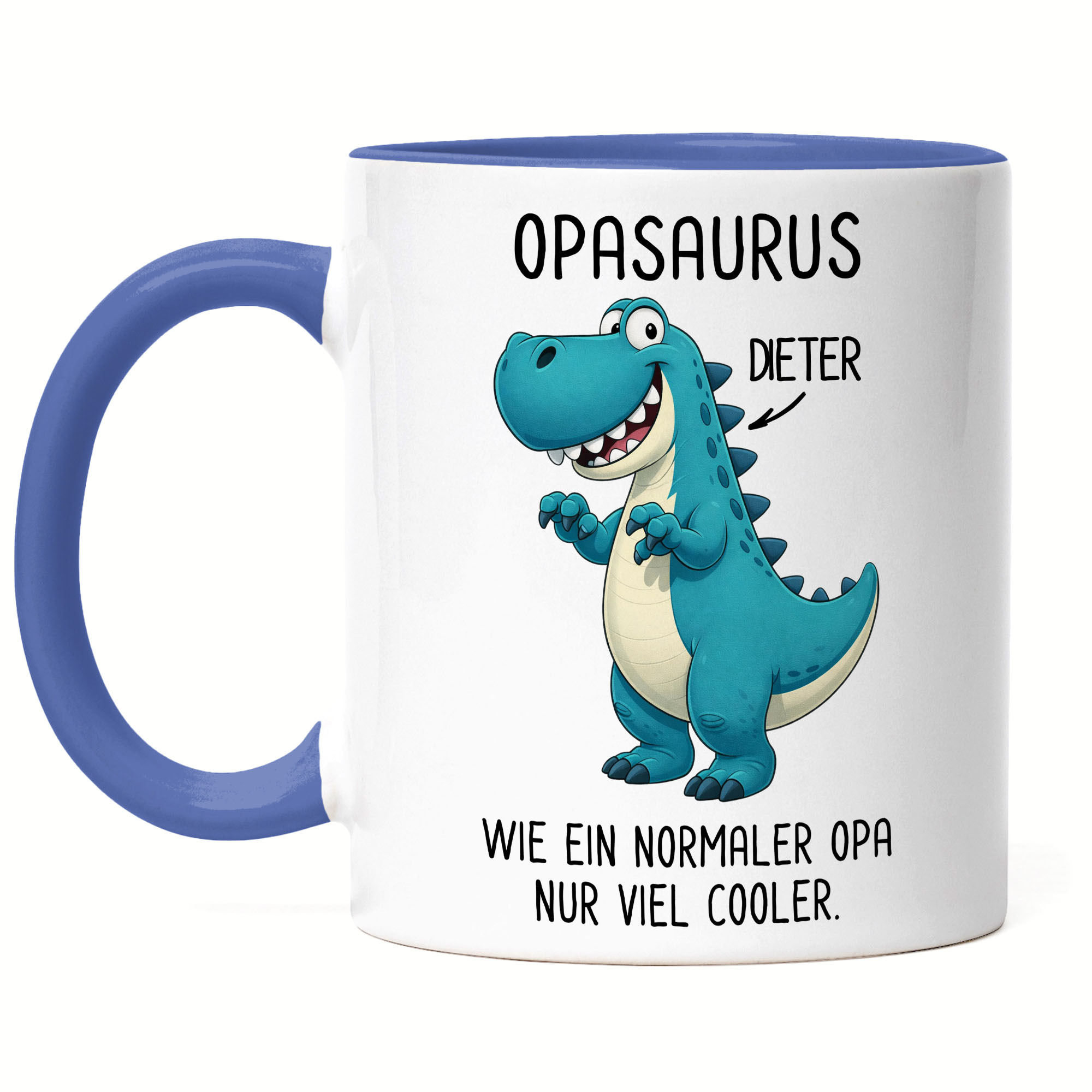 Image of Personalized Mug With Name, Opasaurus Coffee Mug For Grandpa On Father's Day, Birthday Gift For Grandpas From Grandchildren, Granddaughter & Grandson - Coffee Mug, Ceramic Cup