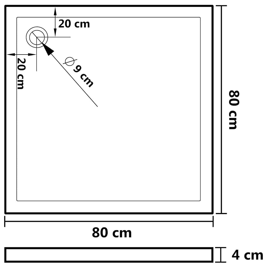 Mayfair Square ABS Shower Base Tray for Bathroom
