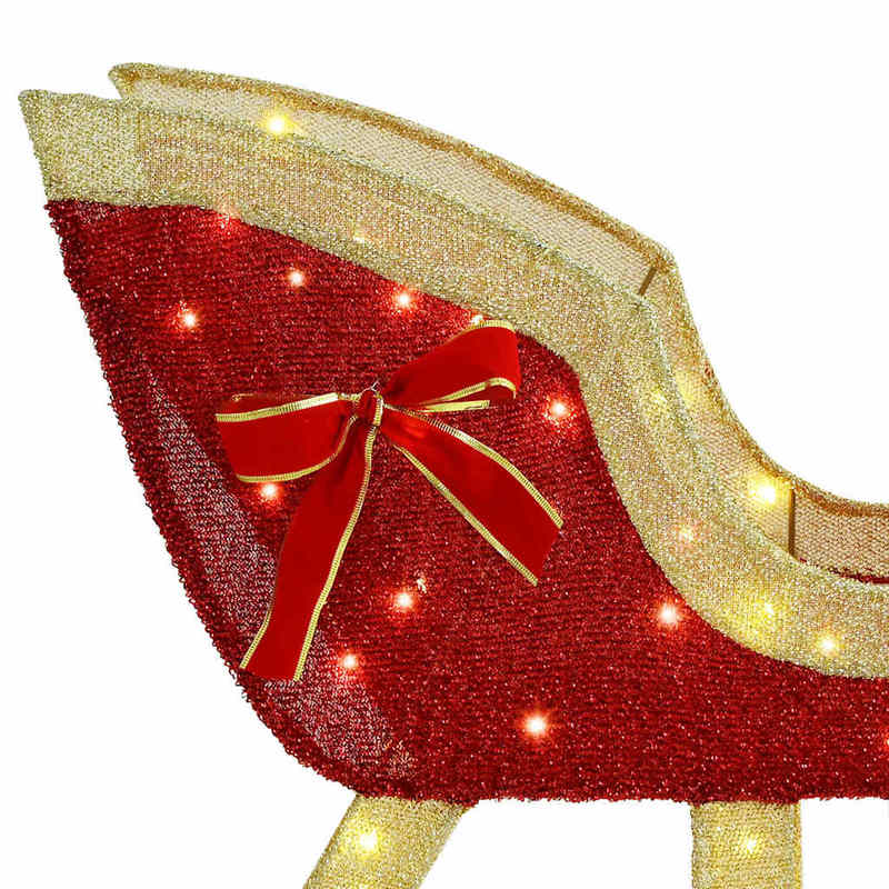 Reindeer Trek Sled Warm Wit 70 X 26 X 128.5 Cm, Reindeer Figuren Set, Reindeer Familie, voor Woonkamer, Slaapkamer, Terrassen, Balkons, Etc.