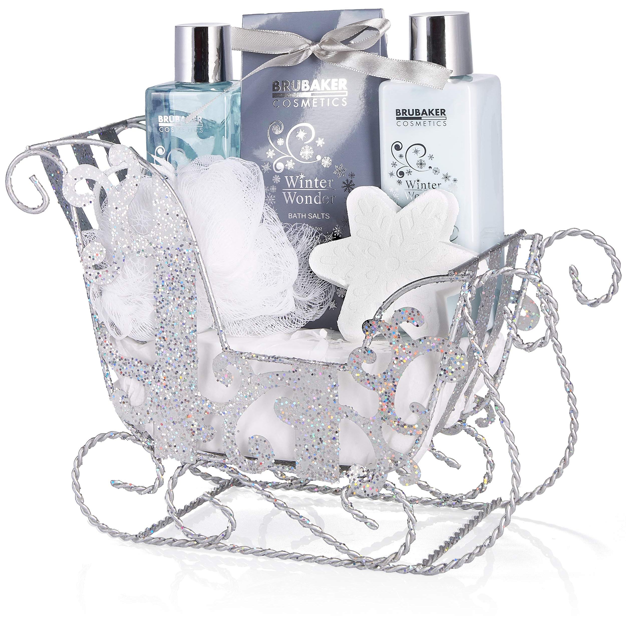 Image of Brubaker Cosmetics 6-piece Care Set - Winter Wonder - Set With Vanilla Scent - Includes Glitter Sleigh Silver