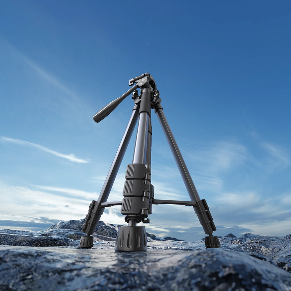 item picture professional camera tripod with adjustable height lever sturdy tripod base carry bag suitable for dslr cameras telescopes binoculars vlogging live streaming