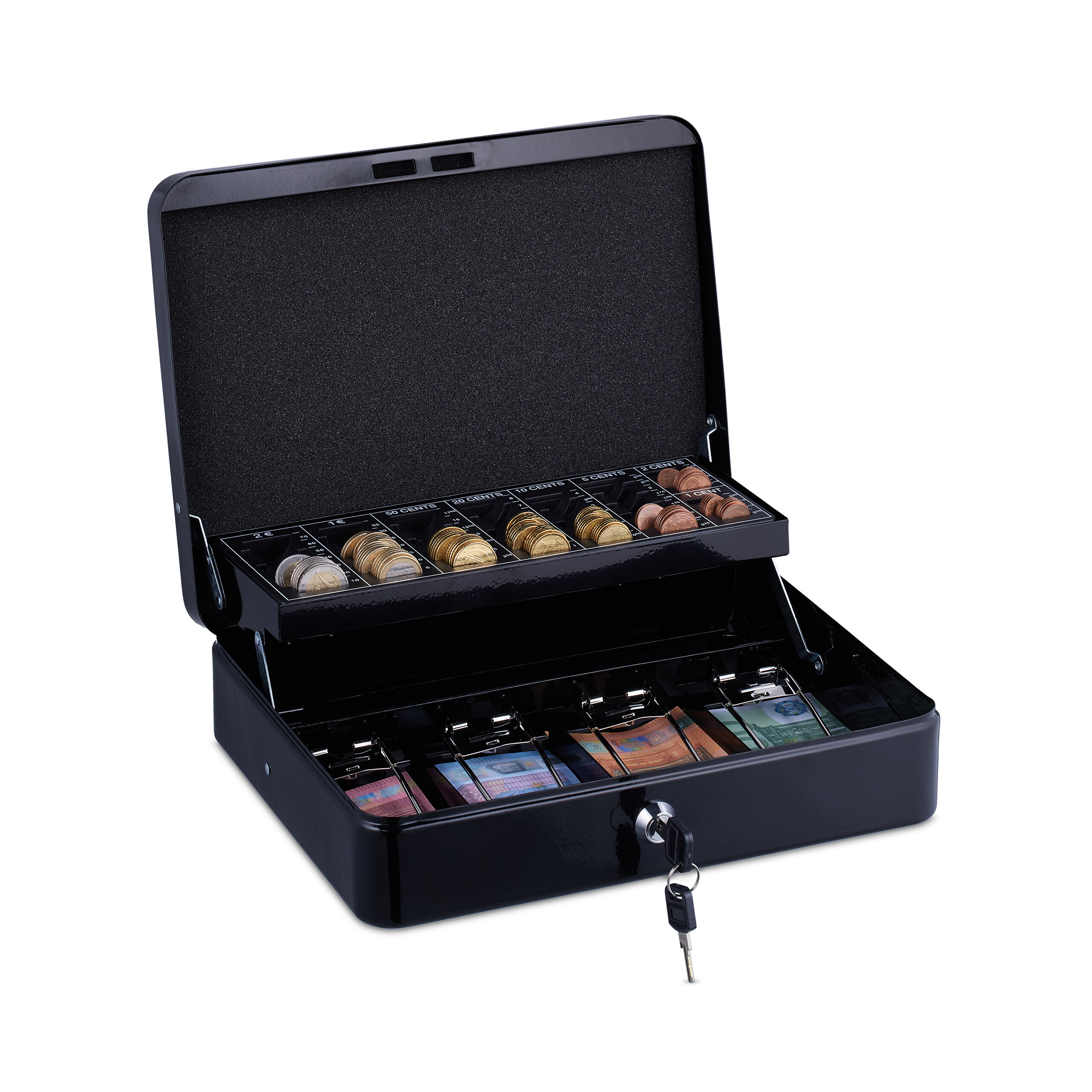 E-shop Geldkassette in Schwarz - (B)30.5 x (H)8.5 x (T)24.5 cm