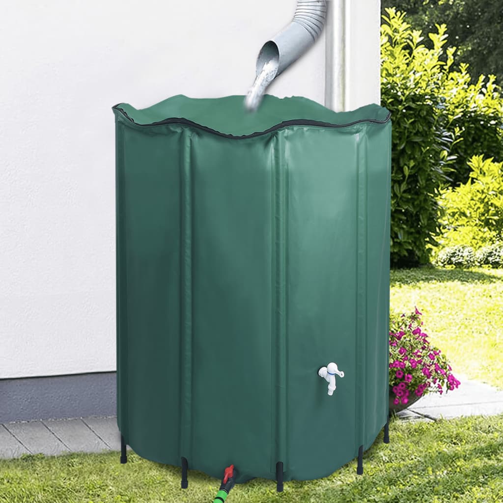 Image of Vidaxl Foldable Rainwater Tank With Tap, Rain , Water Tank, Rainwater Storage, Rain Tank, , 1000l