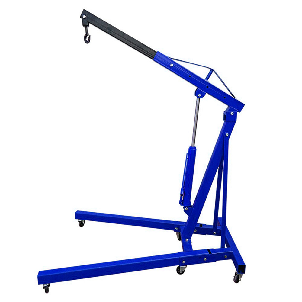 Blue 1 Ton Folding Engine Crane Stand for Garage Use