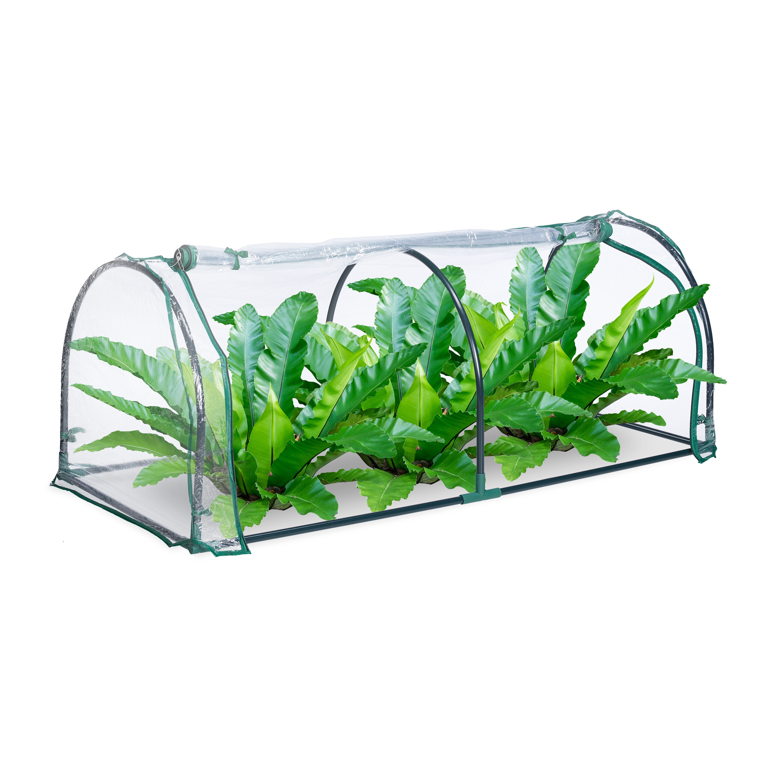 Foil Greenhouse In Transparent/green - (w)130 X (h)50 X (d)60 Cm
