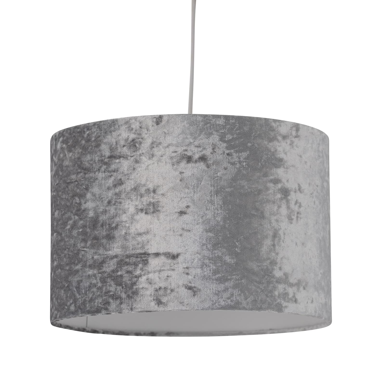 First Choice Lighting Grey Crushed Velvet 25cm Pendant Light Shade