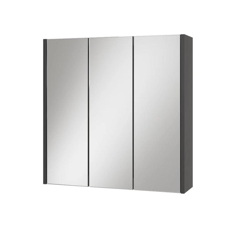 Image of Bathroom Cabinet With 3 Mirrored Doors, 67.4 X 68 Cm, Bathroom Cabinet With Mirror, Bathroom Mirror With Storage, Bathroom Mirror Cabinet, 16 Mm Chipboard, Bathroom
