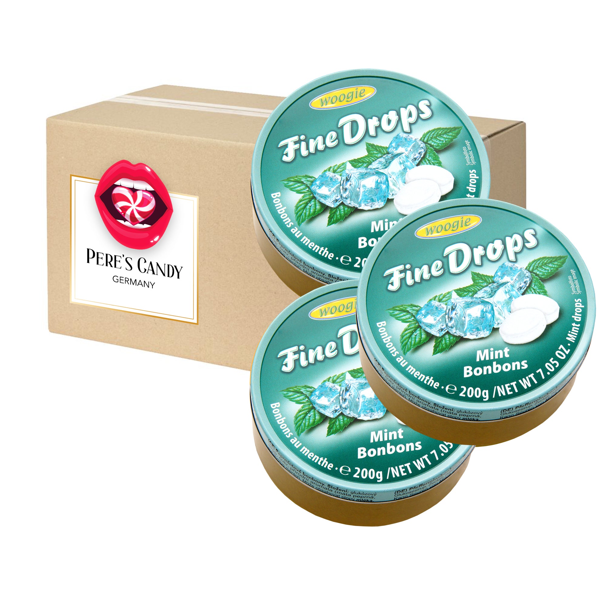 Fine Drops - Bonbons Sweets Mint Flavor 3x200g