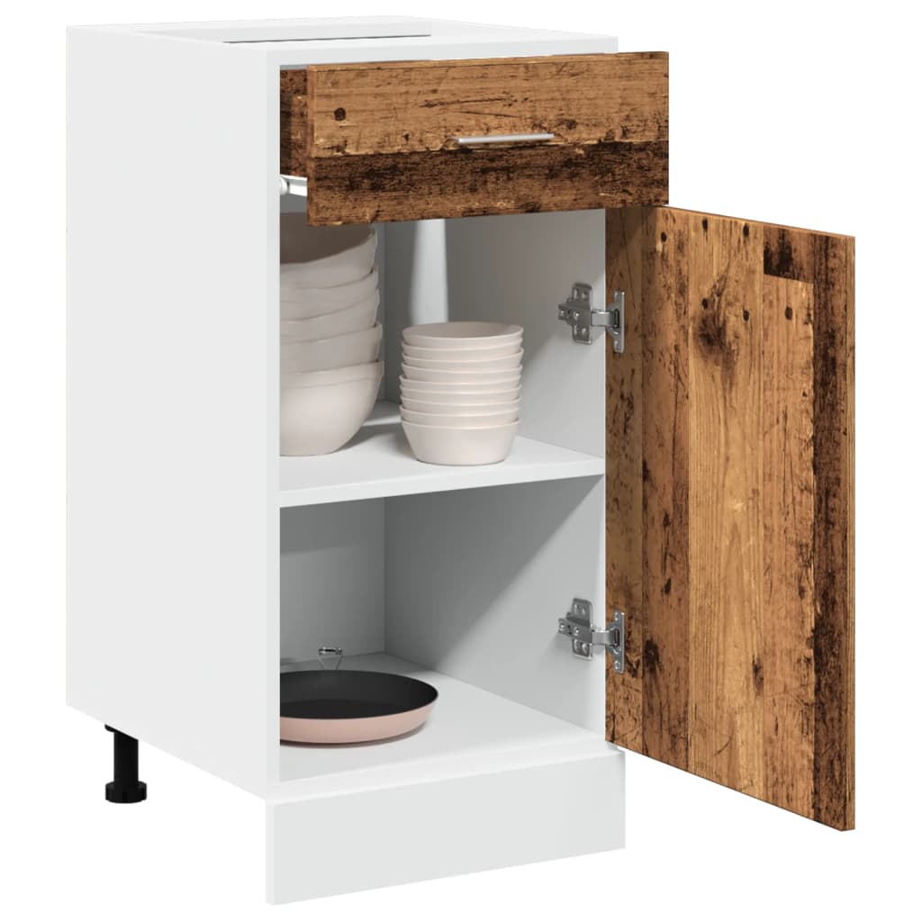 Image of Vidaxl Push-under Cabinet "" -optic 40x46x81.5 Cm Wood, Kitchen Cabinet, Cabinet, Gastro Furniture, Kitchen Furniture, Storage Cabinet