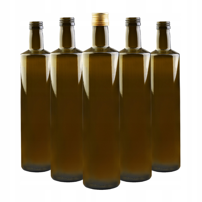 5-piece Glass Bottle Set By – 750 Ml For Liqueurs, Olive Oil, Vinegar, And Juices