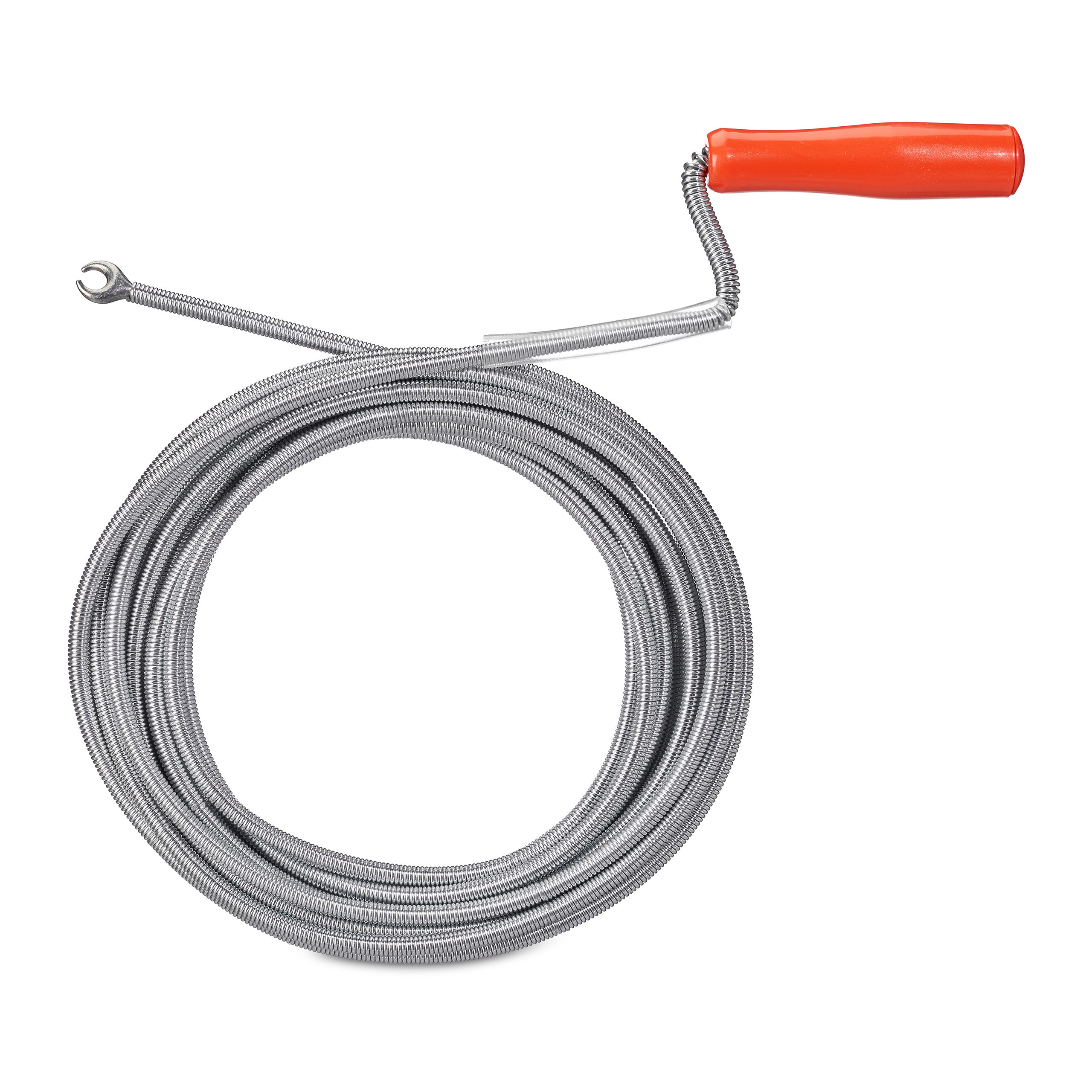 Image of Xl Drain Auger With Claw, X 10 M, Steel And Pp Plastic, Silver-red, Flexible Hand Crank, For Toilet, Shower, Bathtub, Sink, And Kitchen Drain, Drain Cleaner, Cleaning Probe, Relaxdays