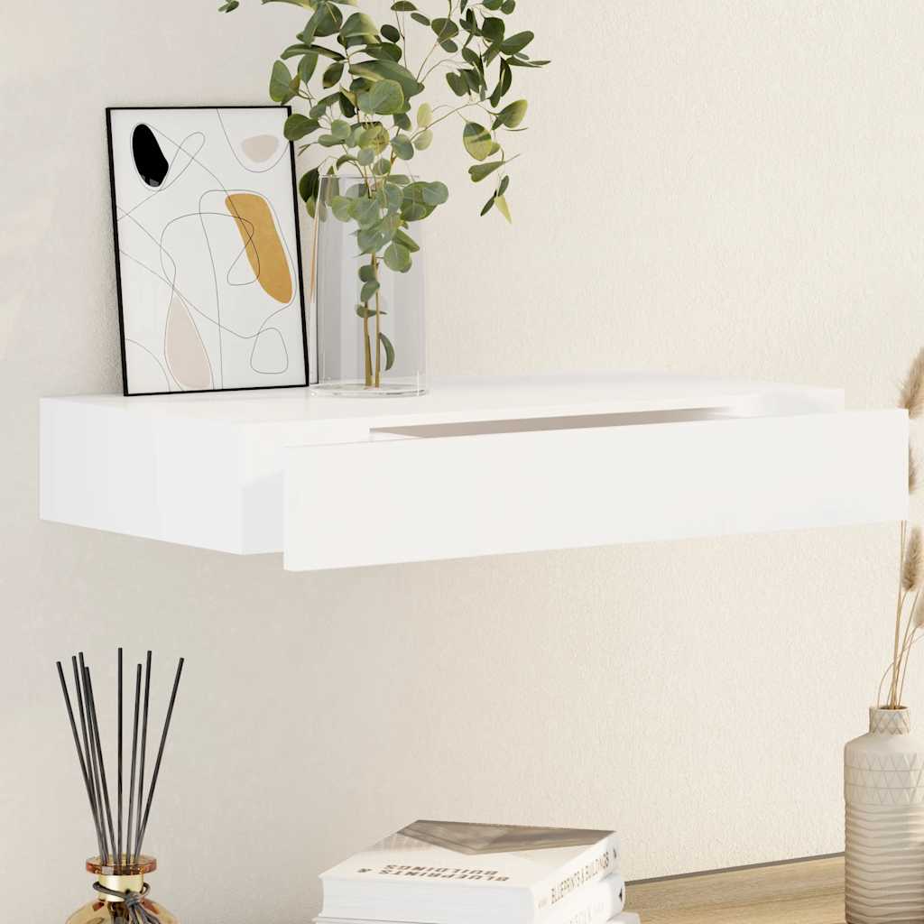 Vidaxl Wall Shelf Drawer Wall Board Books Wall Cabinet Dvd Cd Hanging Shelf
