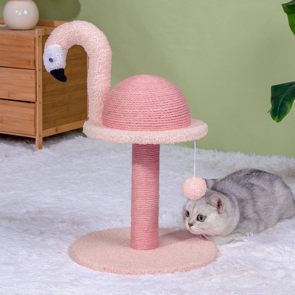 Pink Flamingo Cat Scratching Ball, Sisal Material Decorative Display