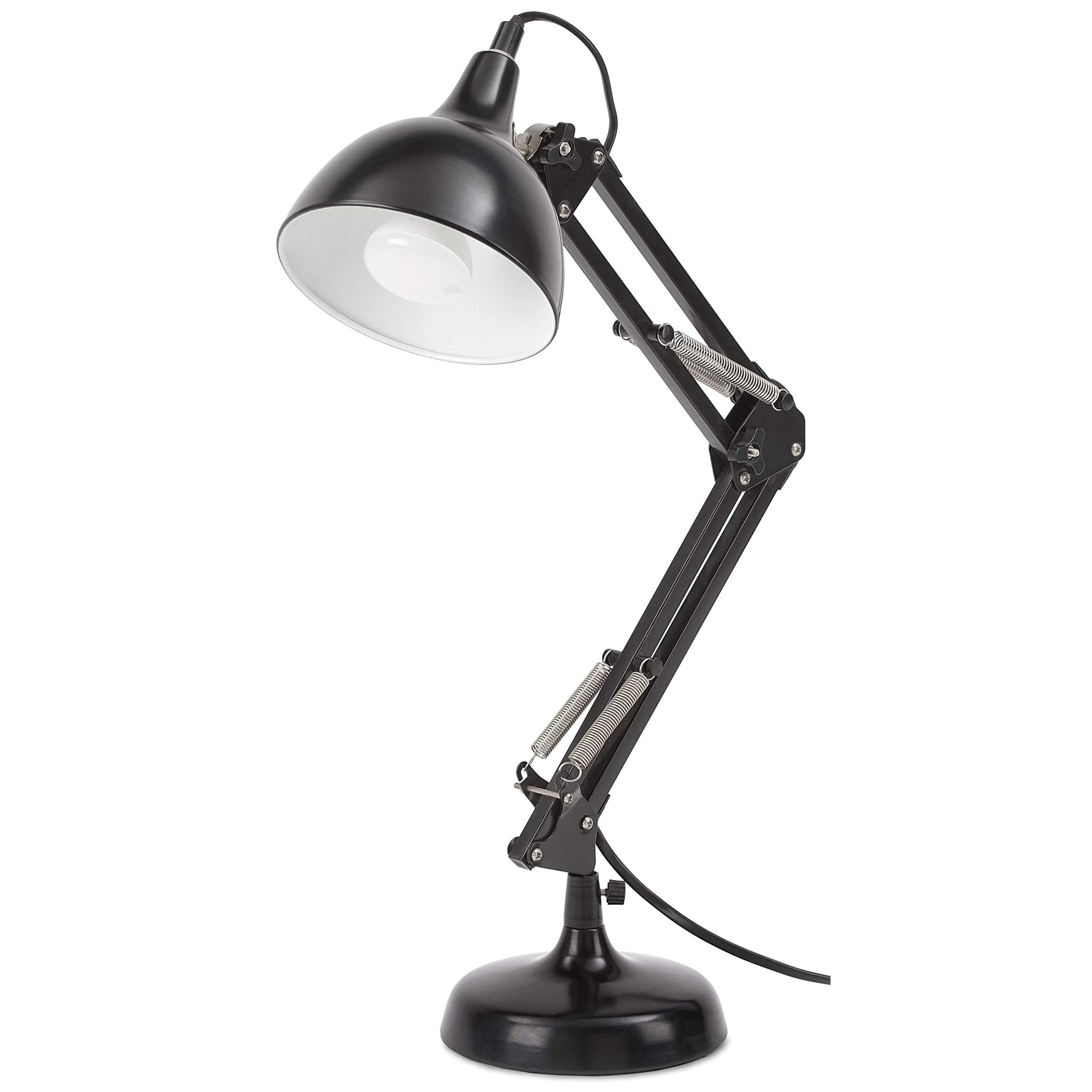 TEMU BRUBAKER Klassische Metall Schreibtischlampe Leselampe mit höhenverstellbarem -Arm Schwarz (Glühbirne nicht enthalten)