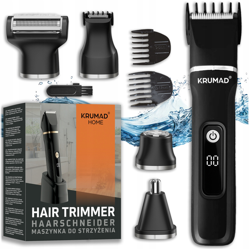 TEMU Krumad Hair Clipper, Beard Trimmer, And Electric Razor For Hair, Beard, Nose, Facial, And Body Hair, Multi-functional Personal Grooming Kit,