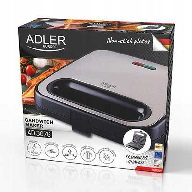 Efficient 1000W Sandwich Grill: Crispy Triangles in Minutes! Non-Stick Plates, Insulated Handle, and Vertical Storage – Perfect for Quick Snacks, Compact Design in Silver-Black Efficient 1000W Sandwich Grill: Crispy Triangles in Minutes! Non-Stick Plates, Insulated Handle, and Vertical Storage – Perfect for Quick Snacks, Compact Design in Silver-Black