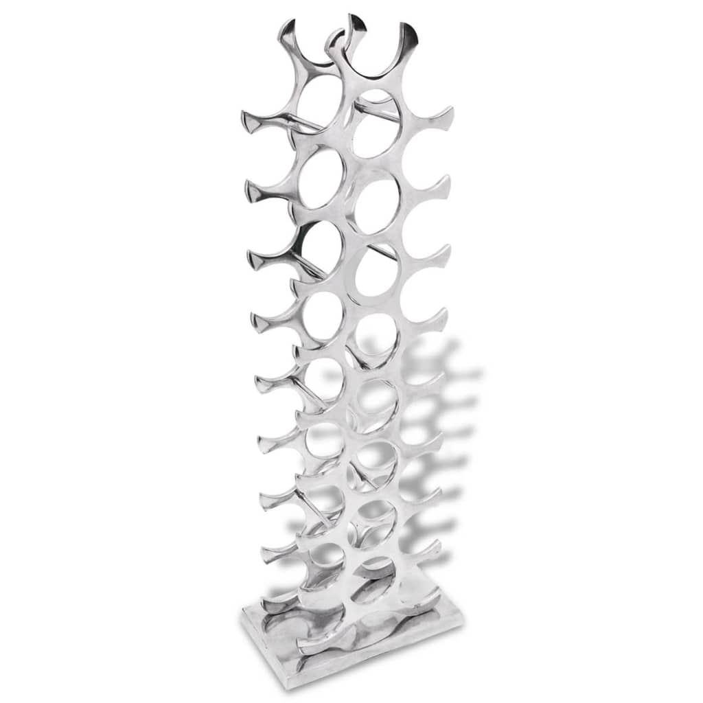 Vidaxl Wine Rack Aluminum Bottle Holder Shelf Silver, 27-bottle Capacity