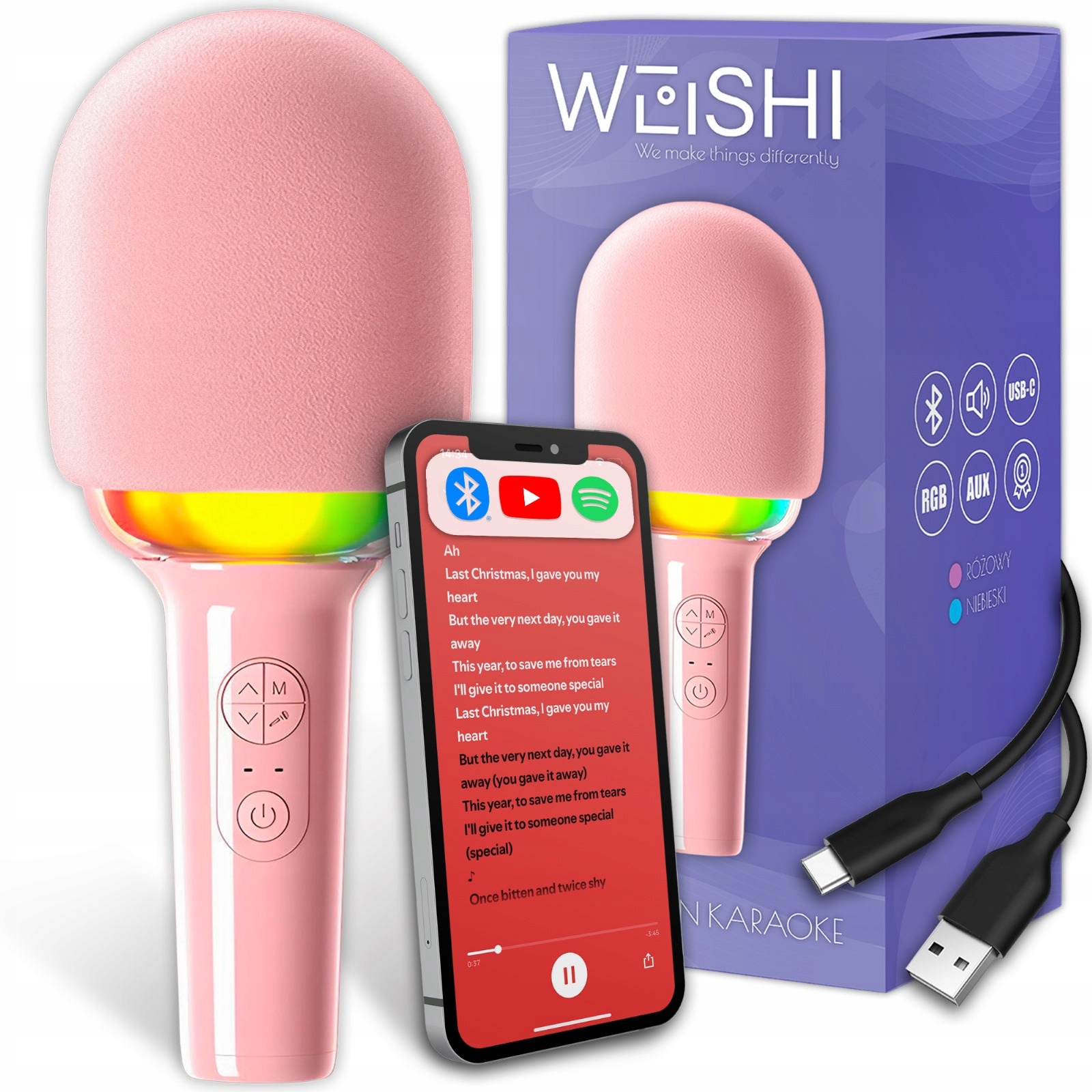 Kablosuz Karaoke Mikrofon, LED, USB Şarj, Ses Modülasyonu Fonksiyonu, Müzik Çalma, Çocuklar ve Yetişkinler İçin Mikrofon, Doğum Günleri ve Partiler İçin İdeal Hediye, Taşınabilir Karaoke Mikrofon, Dahili Hoparlör ile Mikrofon, Renkli Arka Işık ile Mikrofon,   ve Kullanımı  , Evde ve Davetler İçin Karaoke Mikrofon.