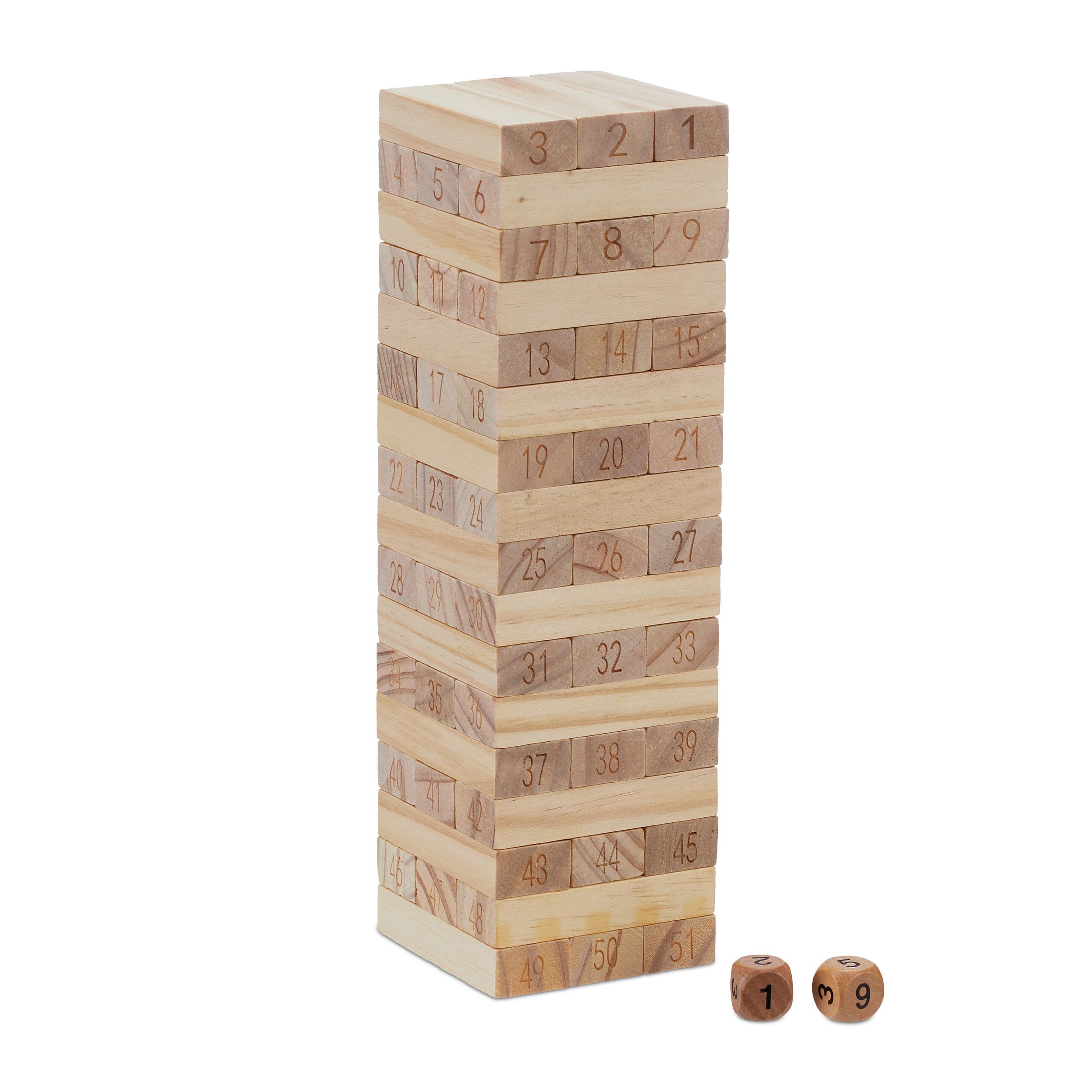 Wobbly Tower "numbers" - (b)7.5 X (h)26 X (t)7.5 Cm