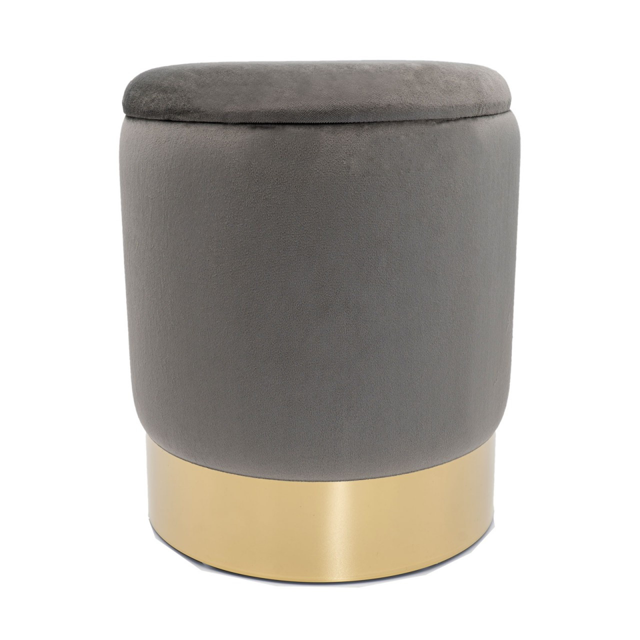 Image of Velvet Stool Decorative Velvet Pouf With Storage Space And Lid, Ø 31 X H 38 Cm