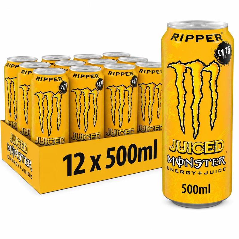 TEMU Monster Juiced Ripper Pmp Energy Drink Cans - Pack Of 12 X 500ml