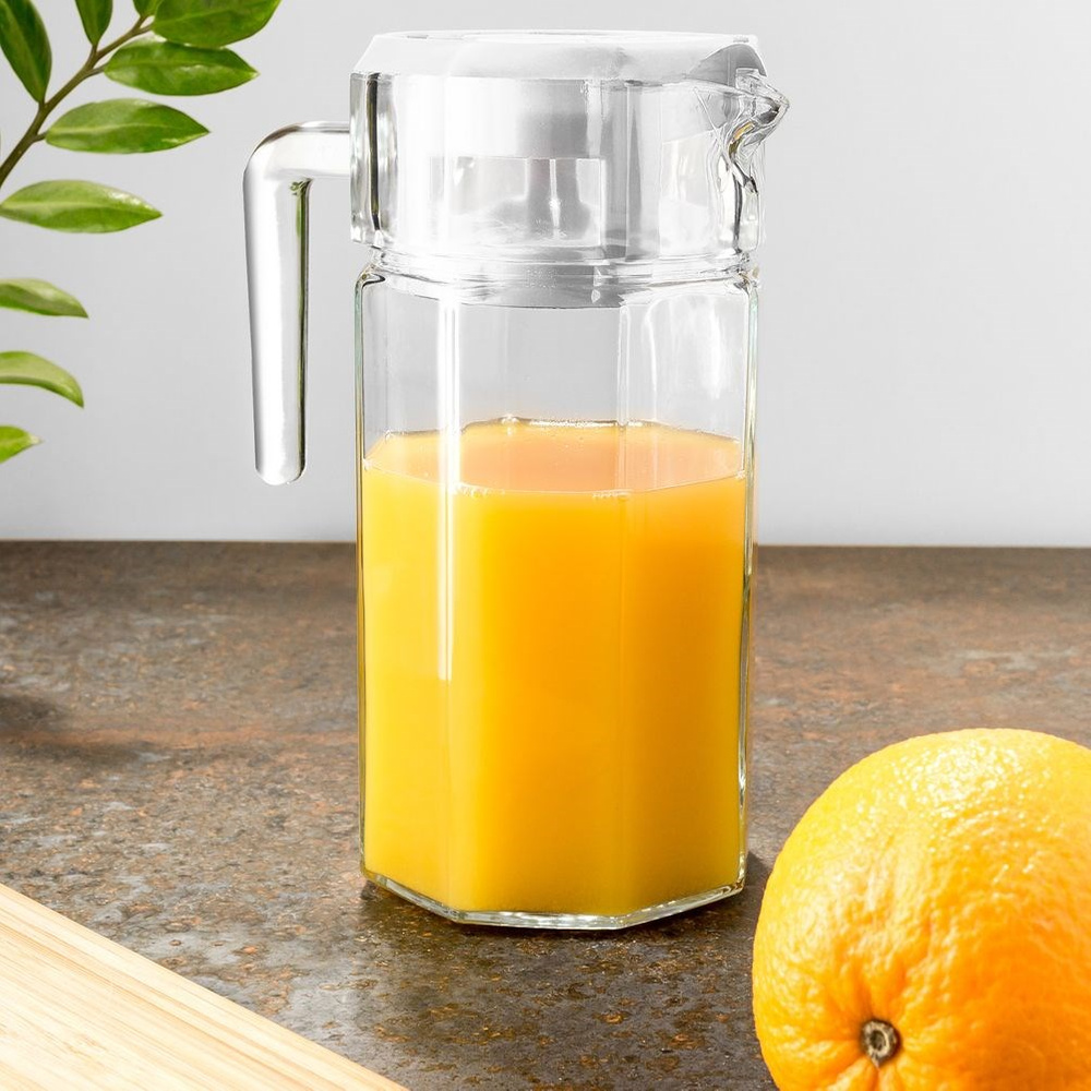 A 1.5 Liter Glass Jug With A Lid