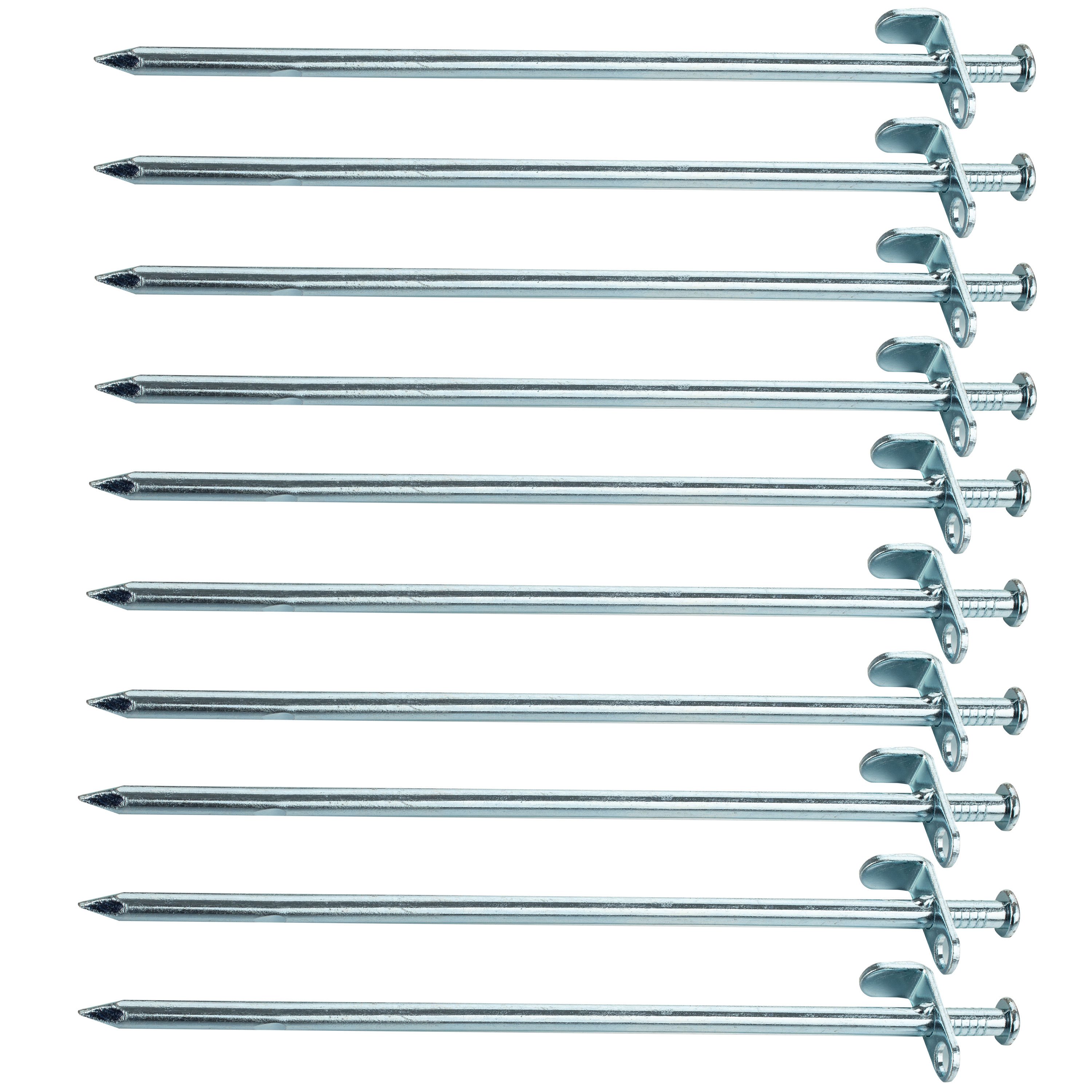 Image of 10pcs Of Pins 30 Cm - Round Profile Ø9mm - Tent Ring Hard Ground Tent Peg Earth Spike Camping Accessories Outdoor Set