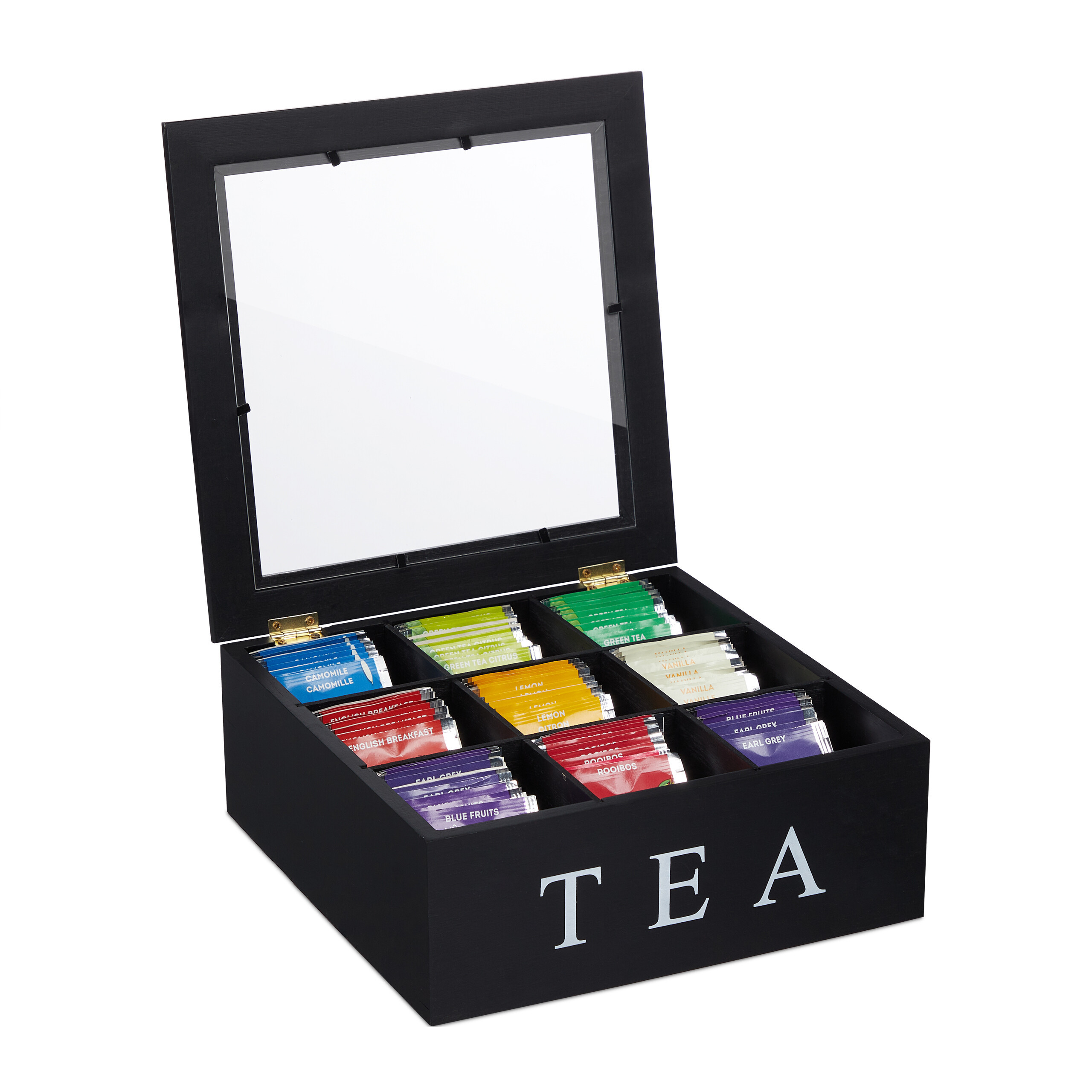 Teebox In Black/white - (w)23.5 X (h)9 X (d)23.5 Cm