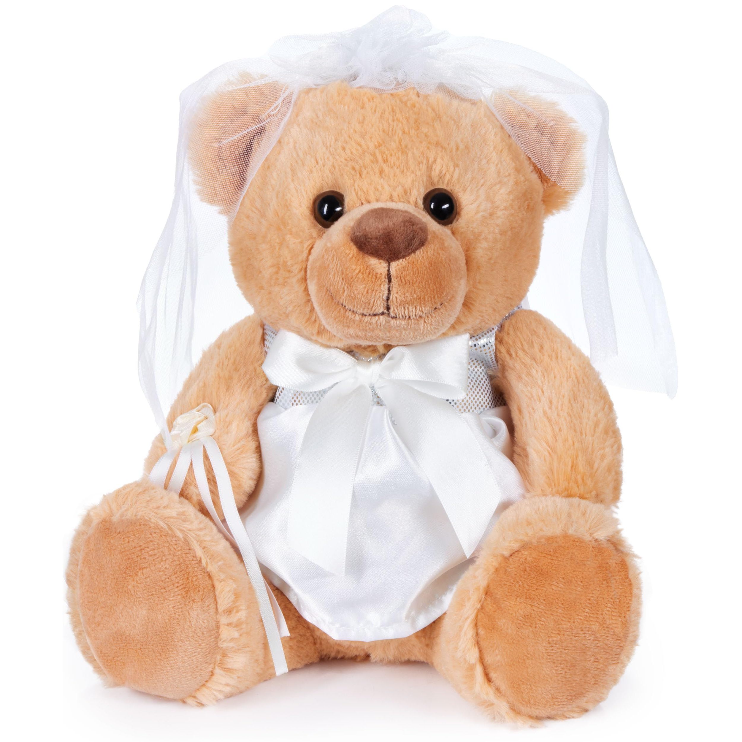 Image of Brubaker Teddy Bear Bride In - 25 Cm Teddy Gift For Wedding, Engagement, And Bachelor Party - Wedding Gift Plush Toy With Dress, Veil, And Bridal Bouquet