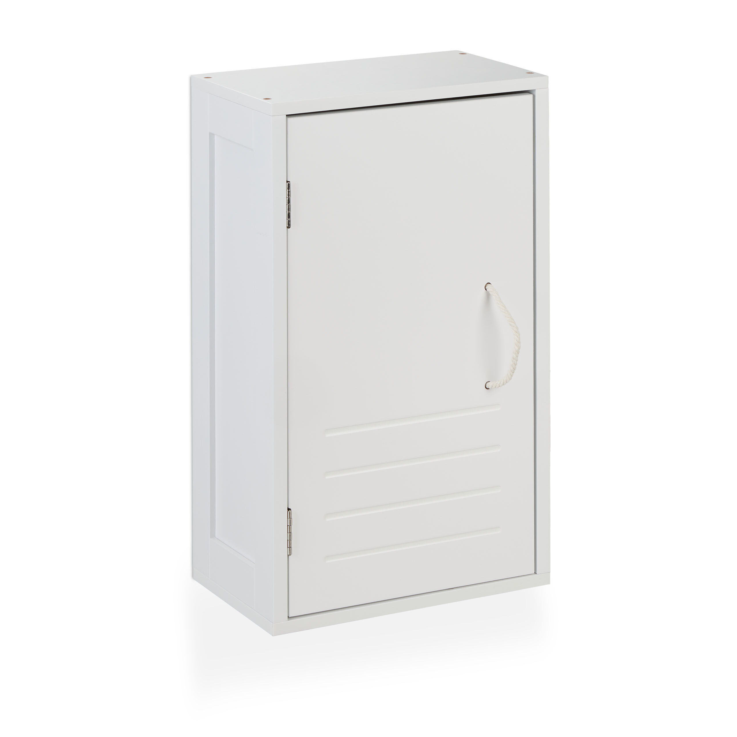TEMU Armoire murale compacte, 2 compartiments, 50 x 30 x cm, MDF et fibre de , blanche, étagère réglable sur 3 , fermeture magnétique, matériel de