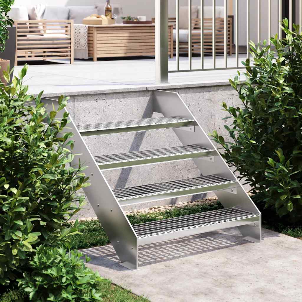 Image of Vidaxl Grid Step Stair Step Metal Stair Galvanized Steel
