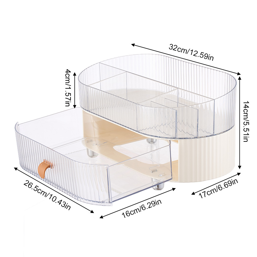 Multi-Function Clear Storage Organizer with Drawer and Tray Design