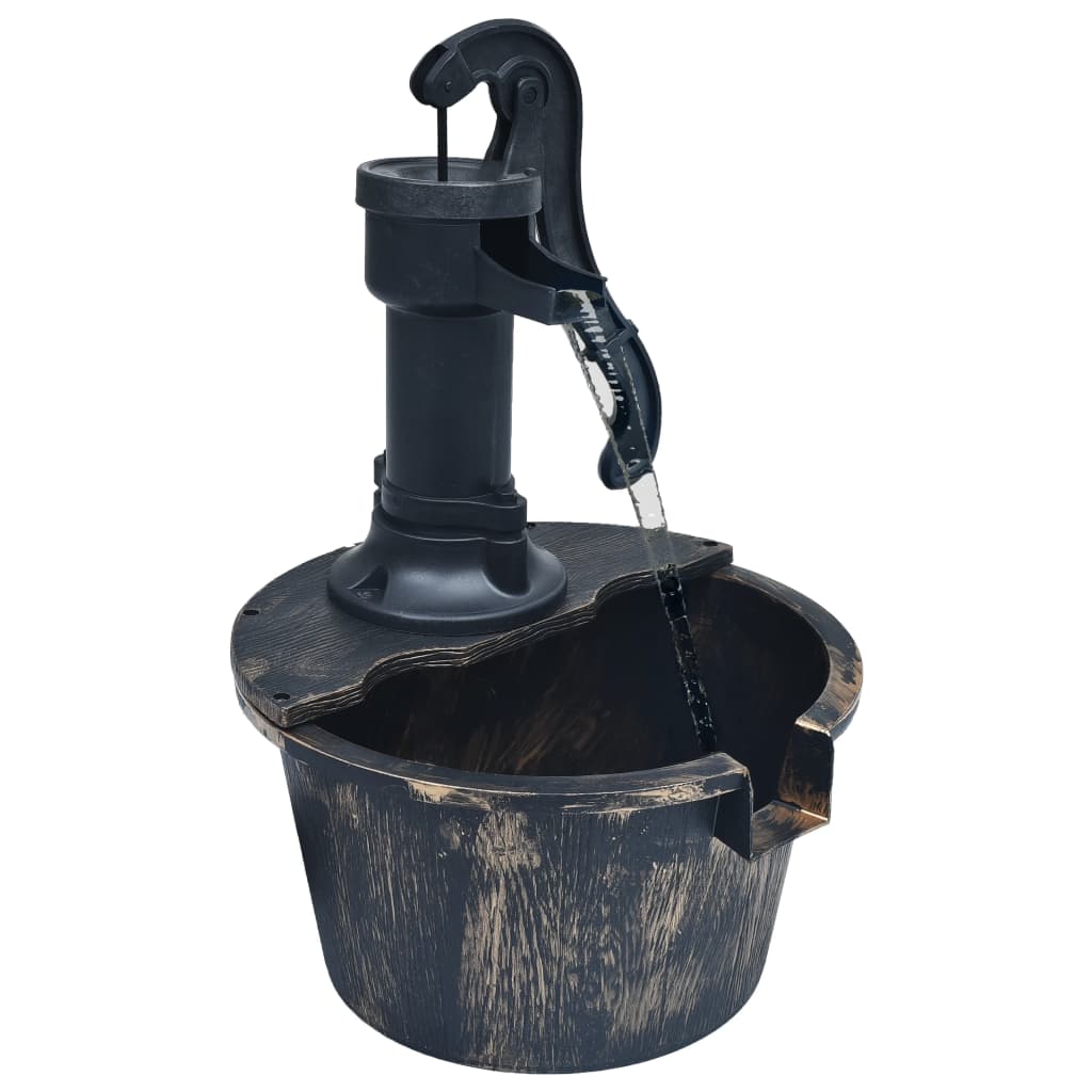 Vidaxl Marron Fontaine De Jardin Avec Pompe À Eau, Pompe À Tuyau, Fontaine À Ressort, Élément D'eau, Fontaine Décorative, Fontaine Décoration De Jardin, Ipx8, 29,5X45 Cm