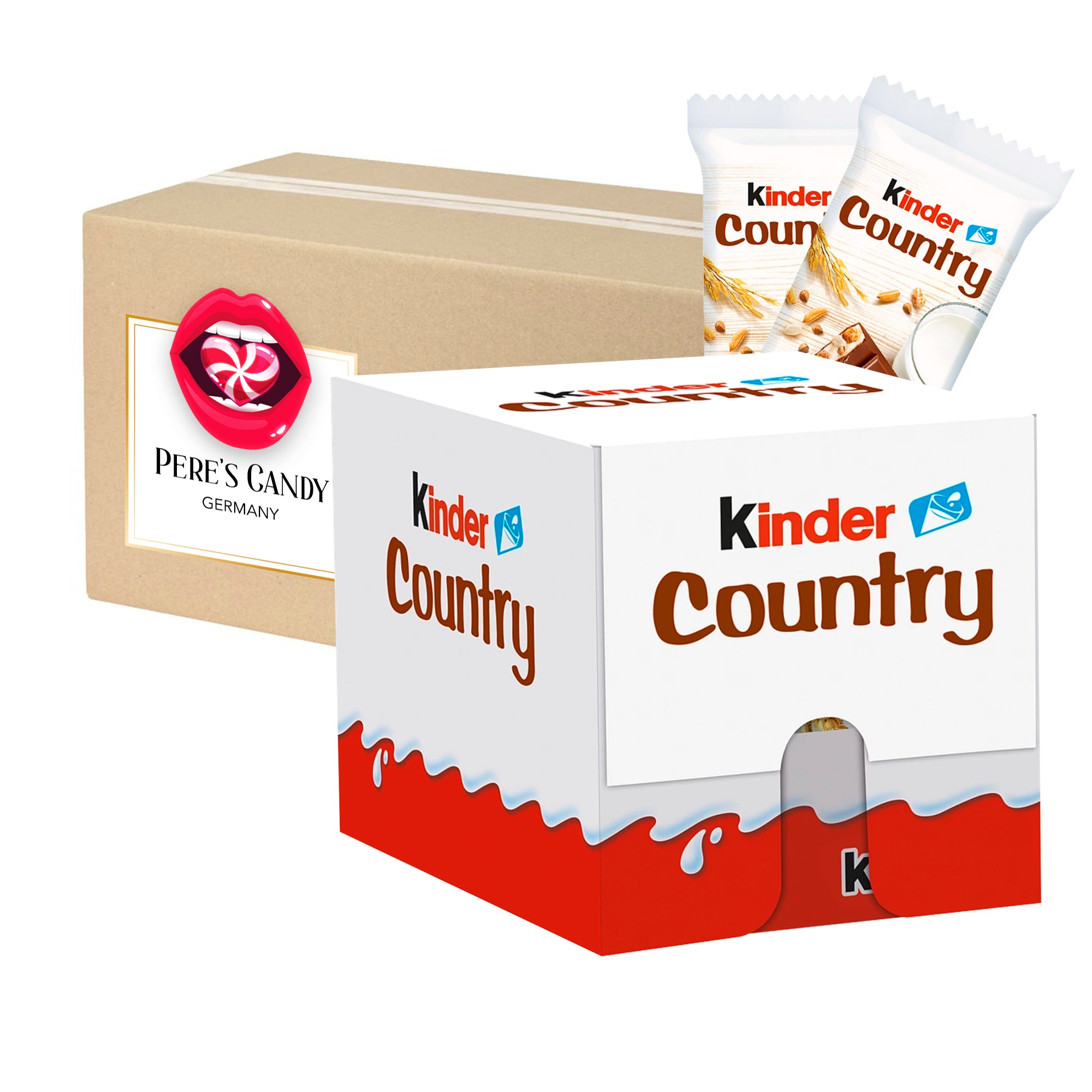Image of Kinder Country 20x23.5g - Counter Display With 20 Bars Of Puffed Cereals With Milk Cream Filling And Whole Milk Chocolate Coating